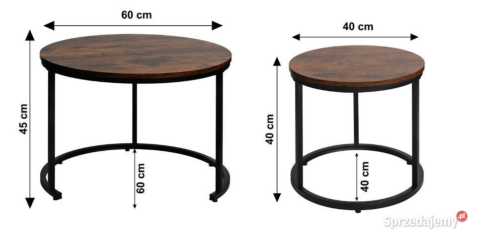 Nowoczesne stoliki kawowe okrągłe zestaw 2w1 Stoliki kawowe i ławy Poznań