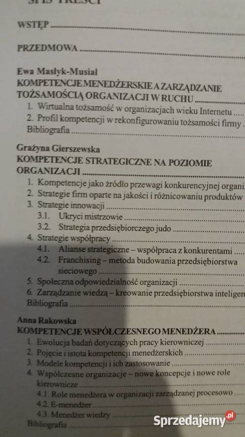 Zarządzanie kompetencjami w organizacji książki mazowieckie Warszawa sprzedam