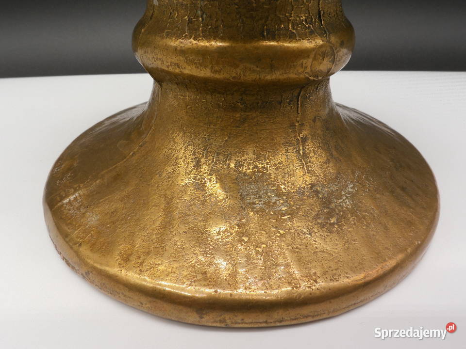 Świecznik Mosiężny masywny stary wielkopolskie Raszków