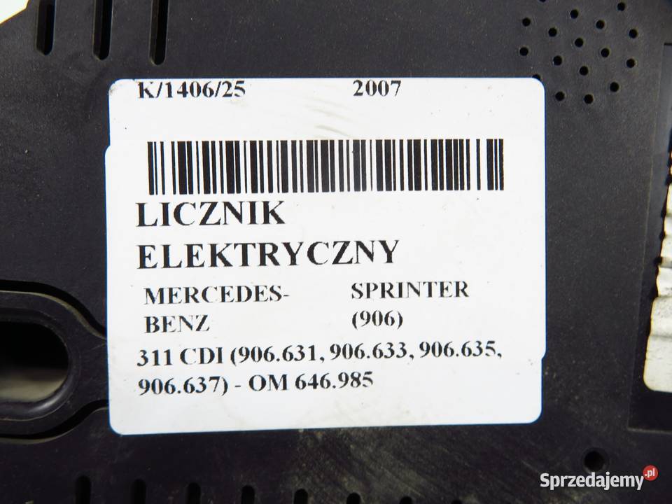 LICZNIK MERCEDESBENZ SPRINTER 906 311 CDI