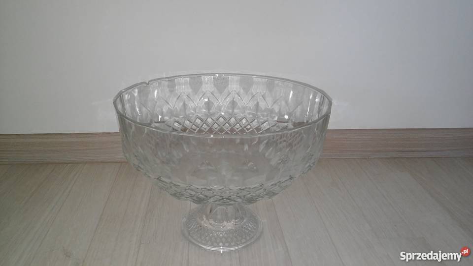 piękna duża patera białe szkło ponczówka poncz Gdańsk