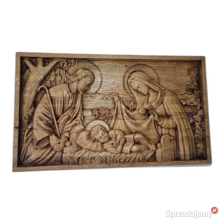 Drewniana płaskorzeźba Narodzenie Pańskie cisza zachodniopomorskie sprzedam