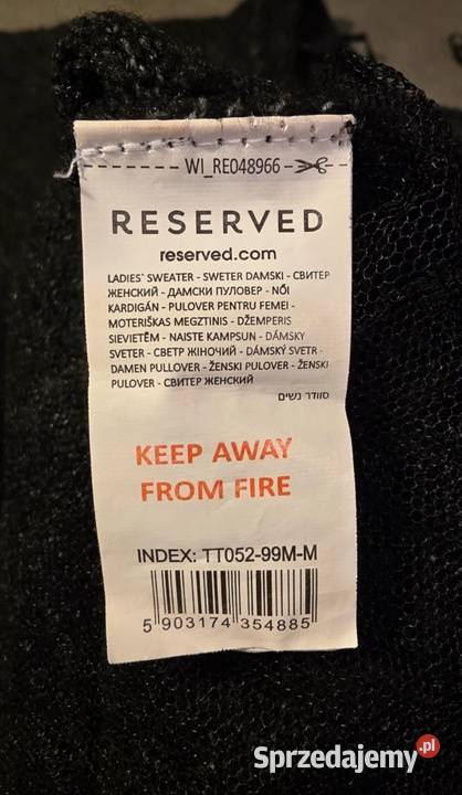 Dłuższy sweter w serek z tiulem RESERVED 3840 Inny materiał sprzedam