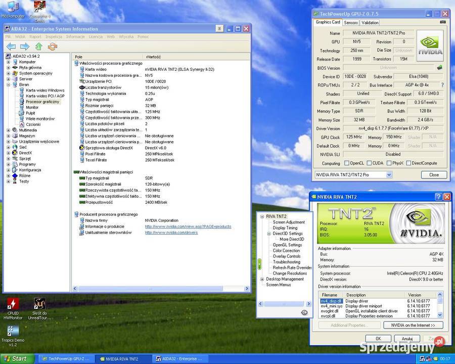 ELSA SYNERGY II32 NV5 RIVA TNT2 32MB SDR 128bit pasywne Karty graficzne Cielądz