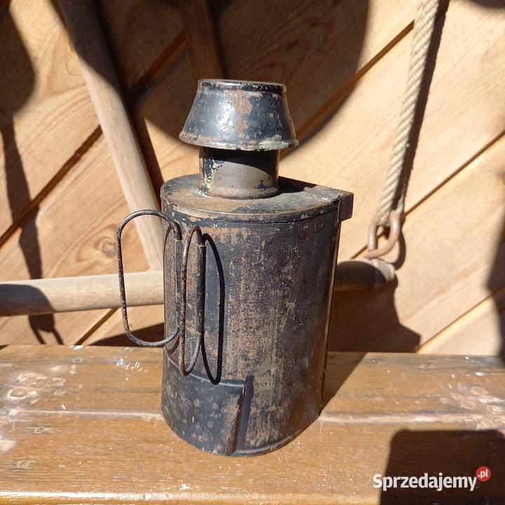 Przedwojenna lampa lampka kolejowa na świecę Warszawa