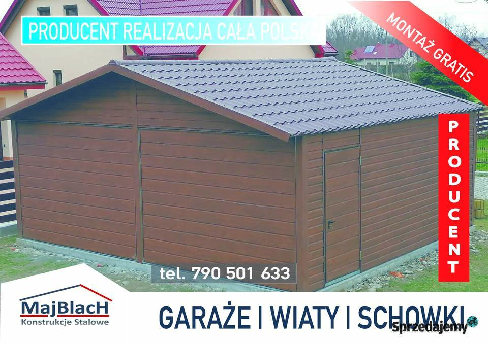 ORZECH Garaż Blaszany DOBRA Garaże Blaszane mazowieckie Pułtusk