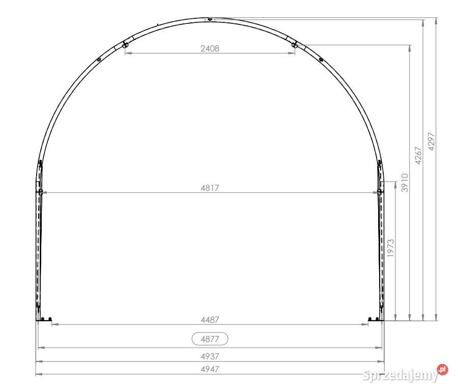 Hala namiotowa R1614 5 x 43 x 92 m Żelazno