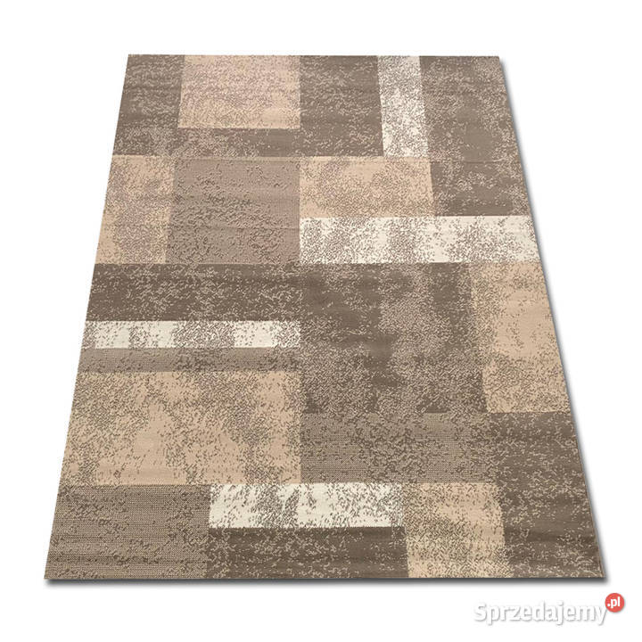 DYWAN 140X200 IDEA KWADRAT BEŻ GĘSTY WŁOS