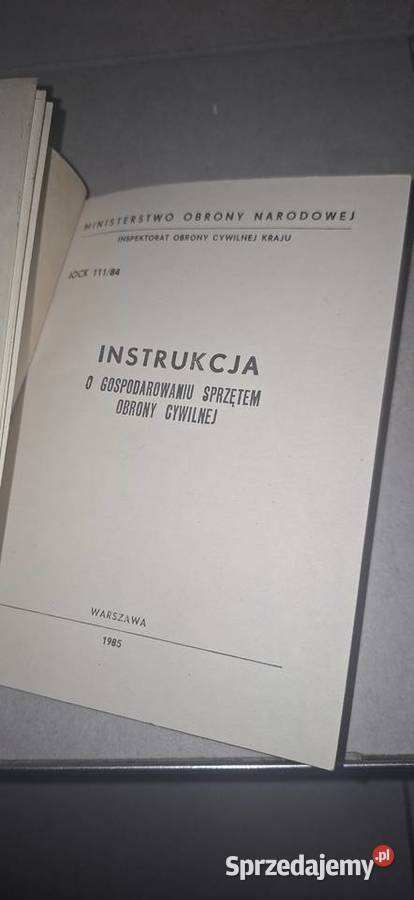 Instrukcja Służbowa Obrona Cywilna PRL 1985 Antykwariat Kalisz