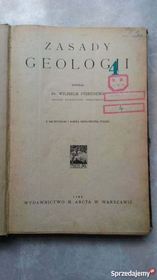 Zasady Geologji WFriedberg 1923 r Jarosław