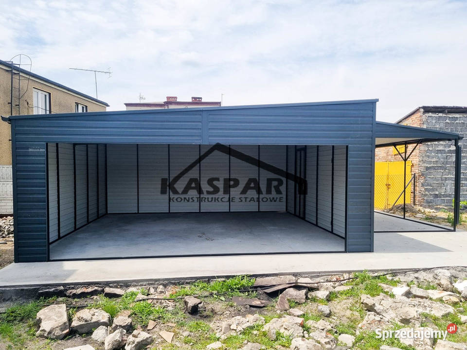 Garaż blaszany 7x6 wiata drzwi Antracyt GP128 Grudziądz sprzedam