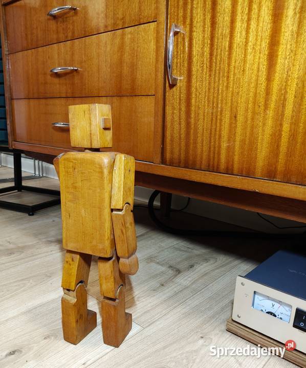Rzeźba kinetyczna robot 38 MinecraftFolk Art Kalisz