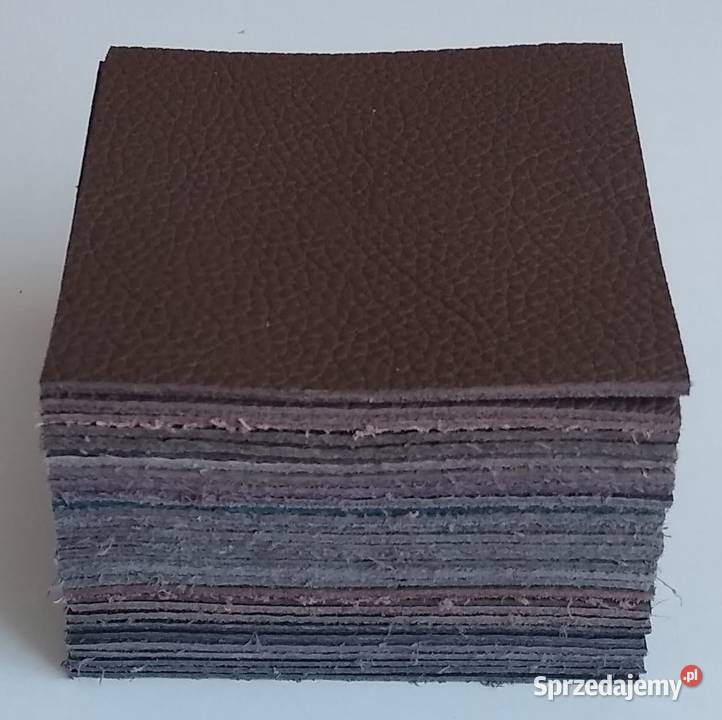 Skóra Kwadrat 8 x 8 30 sztuk Licowa Włoska Brąz Gdańsk
