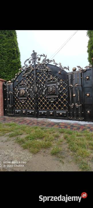 Brama wjazdowa dwuskrzydłowa furtka metal Ustroń
