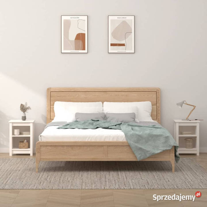 Szafki nocne 2 białe 40x35x55 lite drewno