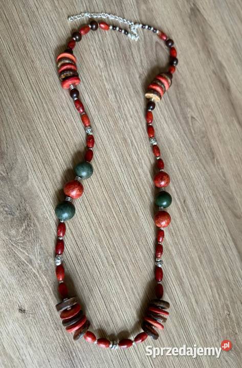 Naszyjnik z korala w stylu BOHO 74 rękodzieło Legnica sprzedam