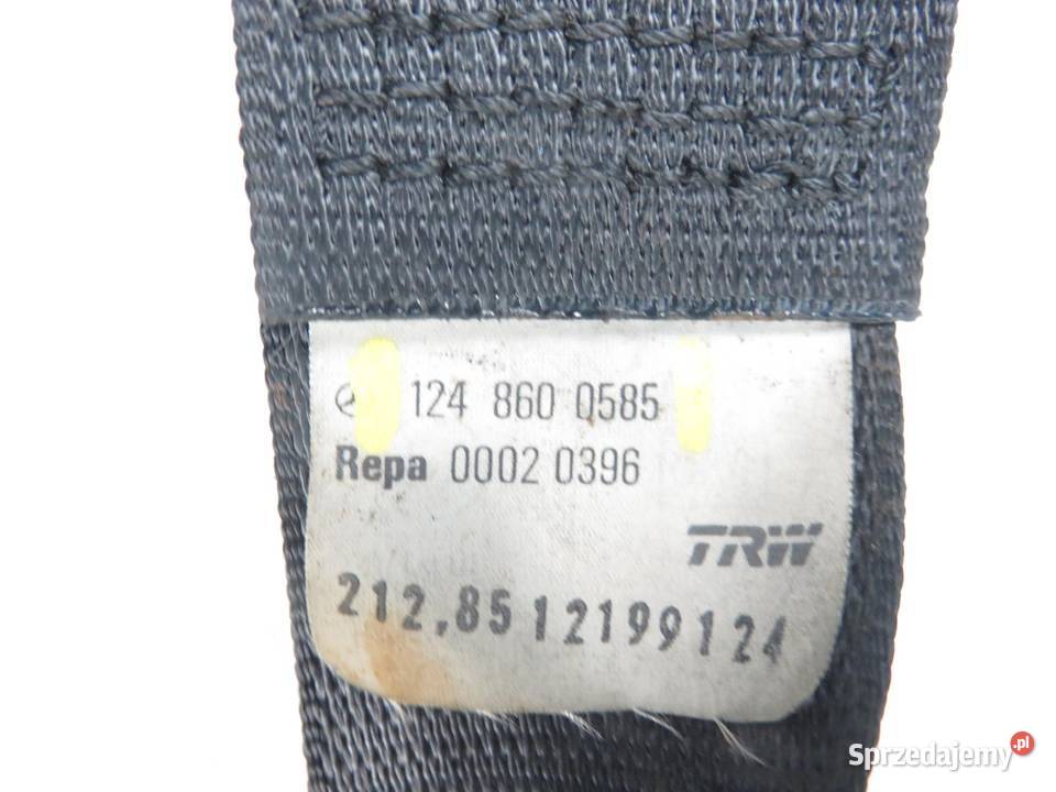 PAS LEWY TYLNY MERCEDESBENZ W124 1248600585 osobowe Pasy bezpieczeństwa sprzedam