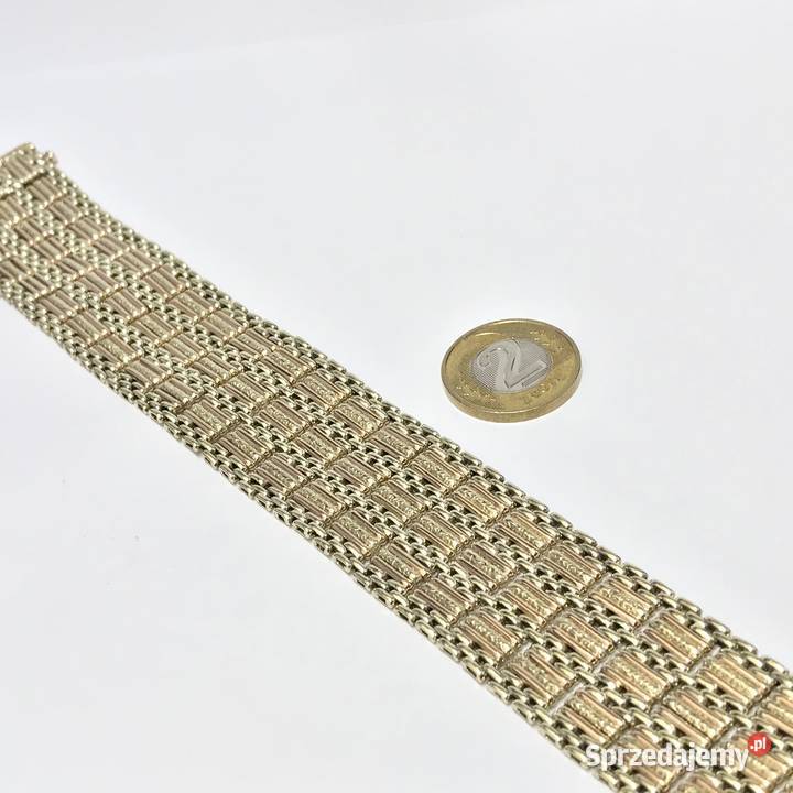Złota BRANSOLETKA damska 14K masywna EFEKTOWNA Warszawa