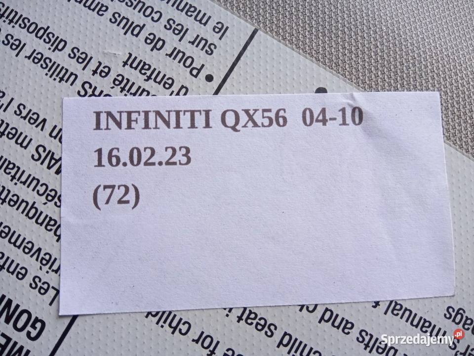 OSŁONA PRZECIWSŁONECZNA PRAWA INFINITI QX56 Nowy Tomyśl sprzedam