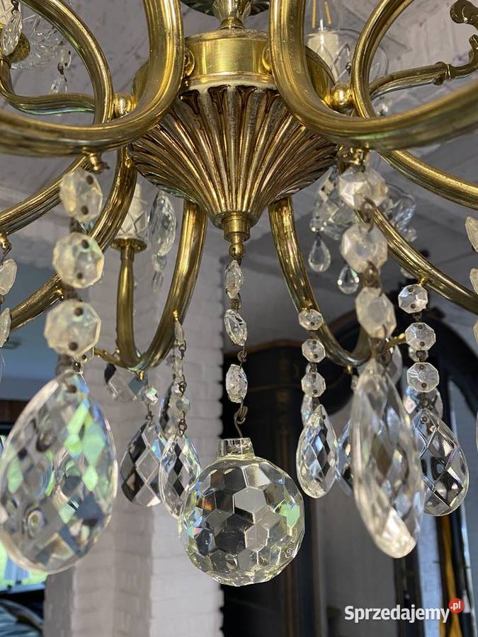 Francuski kryształowy Żyrandol na 12 świeczek 45 Lampy wiszące Poznań