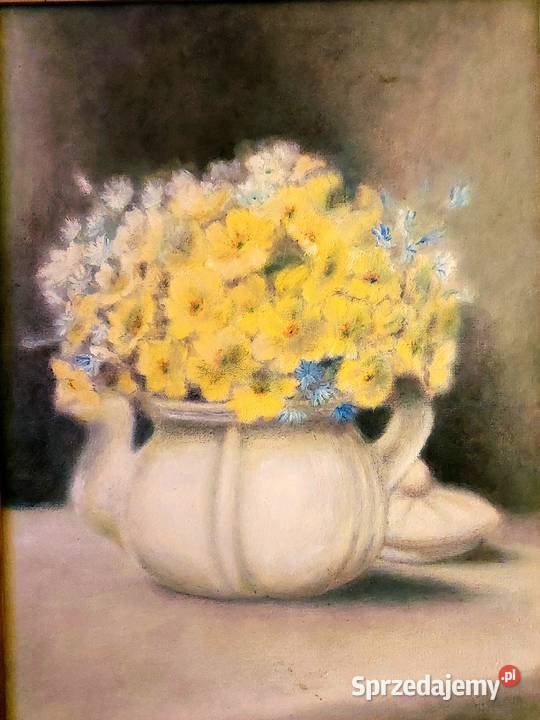 Prymulki wiosenne Piękny Obraz olejny 3040 Z Lublin