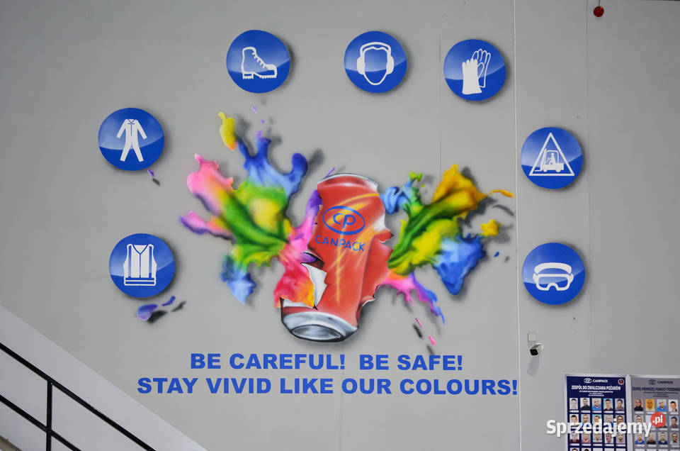 Mural malowany na ścianie graffiti reklama łódzkie Łódź sprzedam