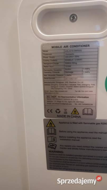 Klimatyzator przenośny 9000 BTUH 4w1 Książ Wielkopolski