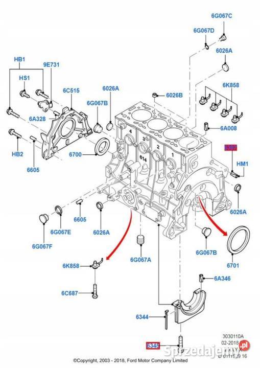 ŚRUBA STOPY BLOKU FORD KUGA 08 FOCUS 0415 C osobowe
