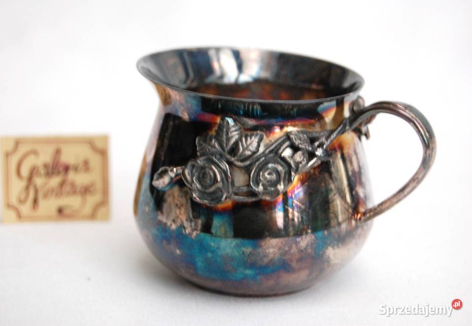 Posrebrzany mlecznik platerowany srebrem róże Lublin