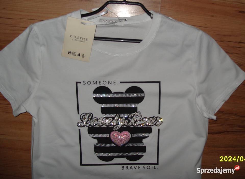 TSHIRT miś cyrkonie Serduszko 3DNOWY r SM Rawicz sprzedam