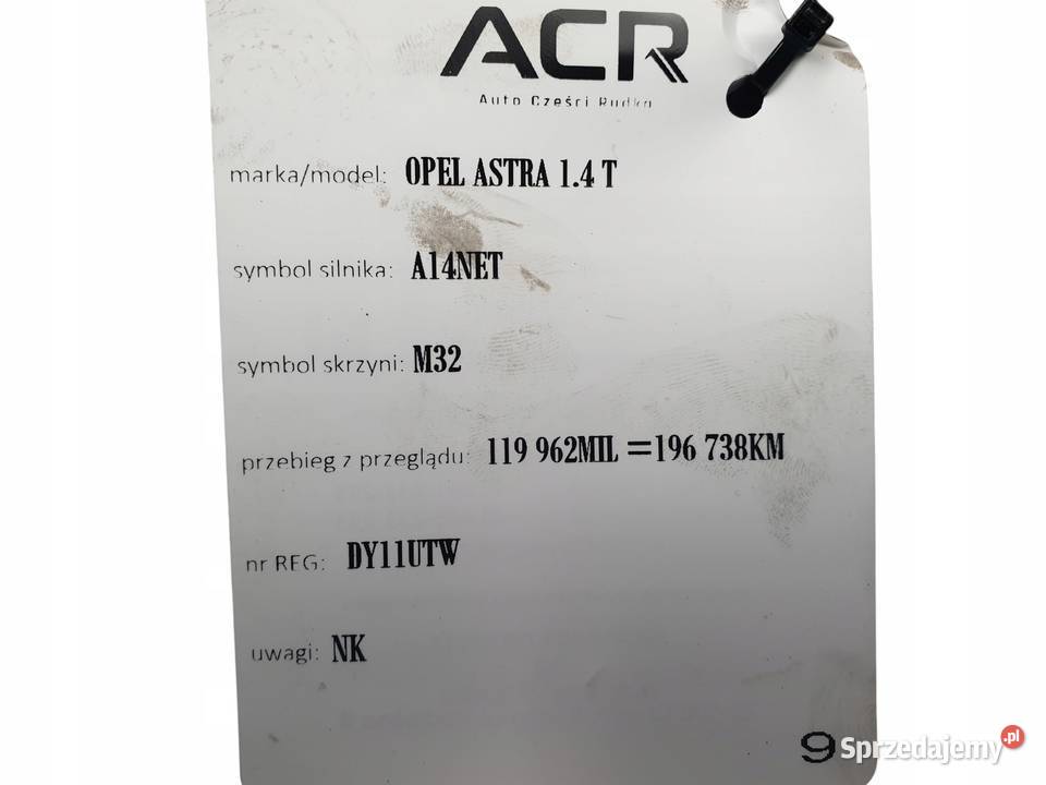 ALTERNATOR Opel Meriva B Astra J 14 T 13500582 Układ elektryczny silnika Chełm