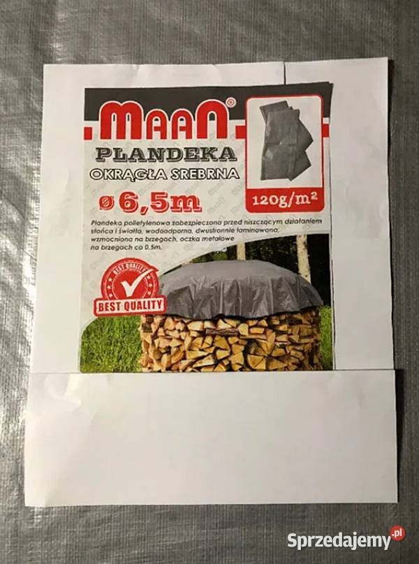 PLANDEKA Blandeka OKRĄGŁA SREBRNA FI 555m gruba sprzedam