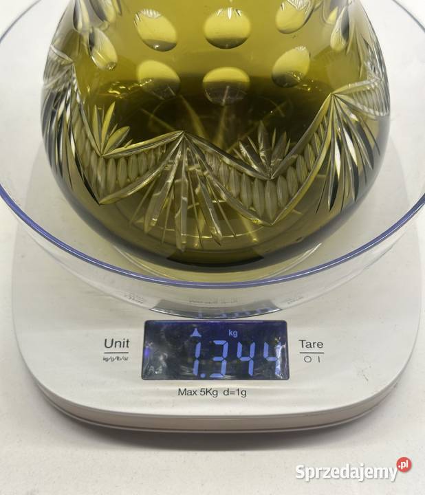 Wazon kryształowy barwiony z lat 50tych