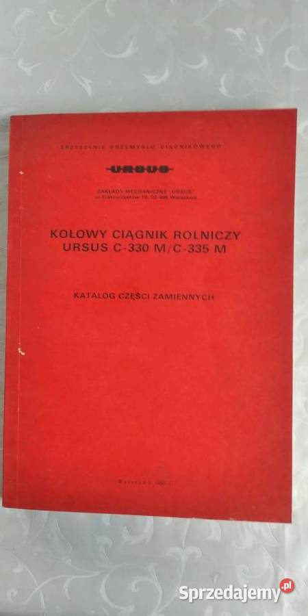 Katalog części Ursus C330M C 335M oryginał 1988 Lublin