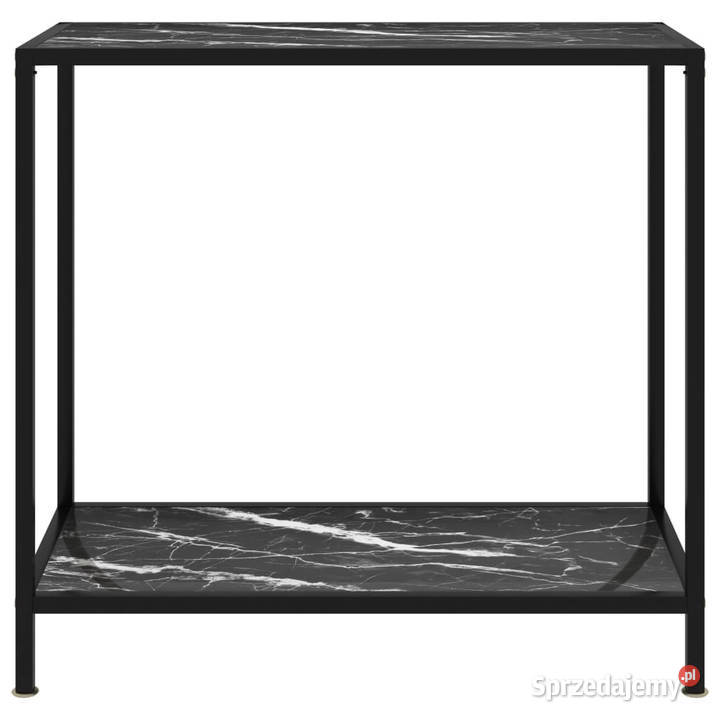 Stolik konsolowy czarny 80x35x75 szkło hartowane Warszawa