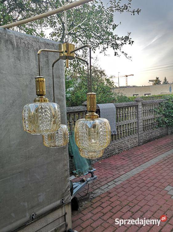 Żyrandol Lampa Kaskadowa Vintage Prl Oryginalna Swarzędz