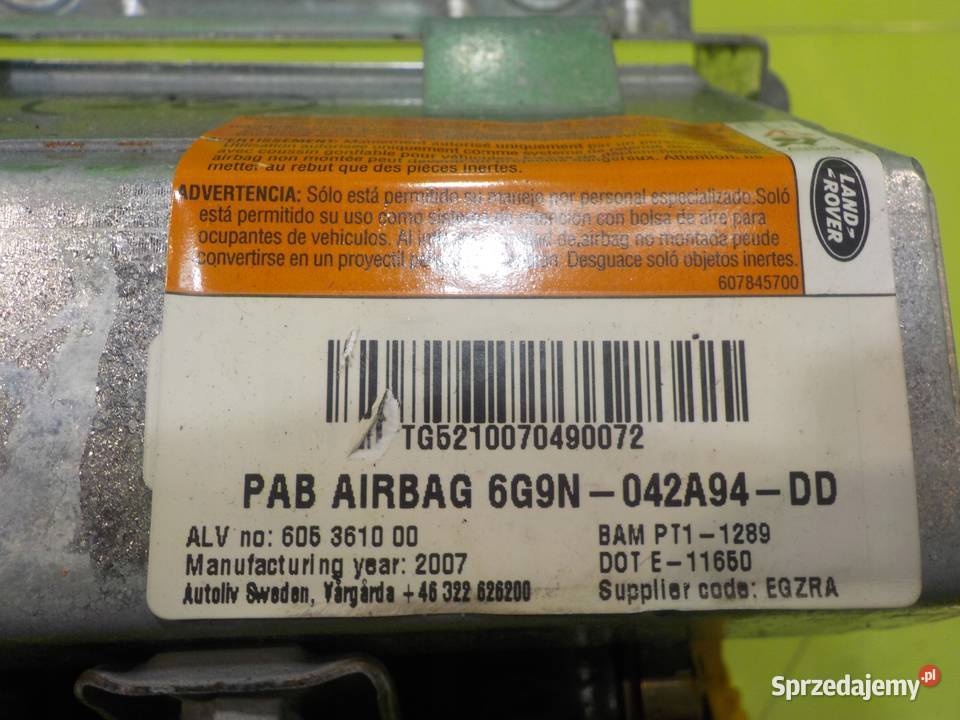 LANDE ROVER FREELANDER II 07r AIRBAG poduszka Suków