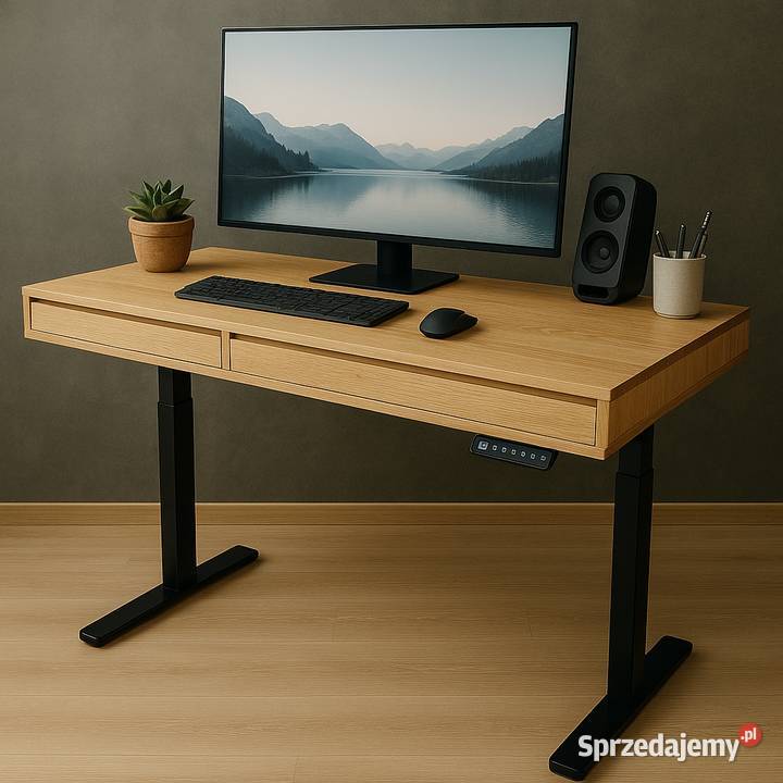 Biurko Elektrycznie Podnoszone Dębowe Z Łódź sprzedam