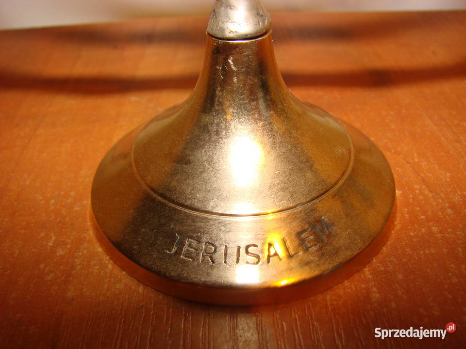 mosiężna menora pamiątka z Jerozolimy pomorskie Pruszcz Gdański