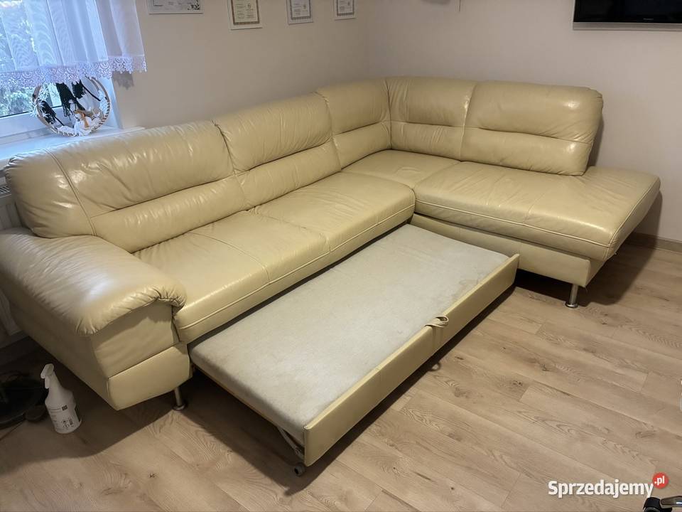 Rogówka Narożnik z funkcją Spania Skóra Świecie