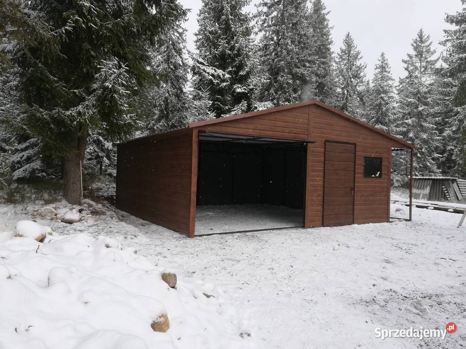 Garaż Blaszany DREWNOPODOBNY z zadaszeniem Zakopane