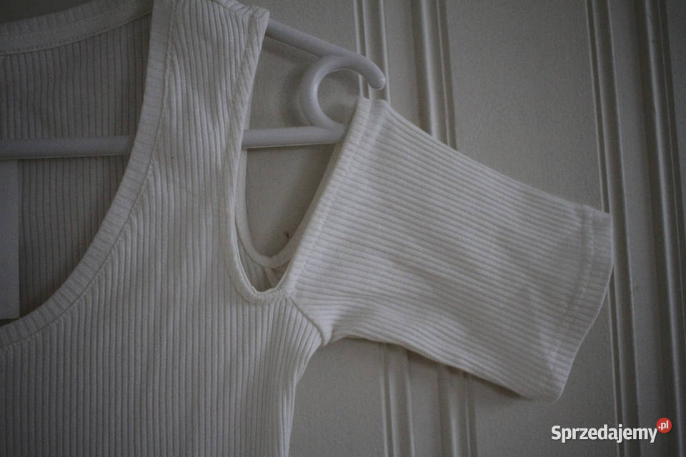 biały top HM xs 34 cold shoulder odkryte ramiona Inowrocław sprzedam