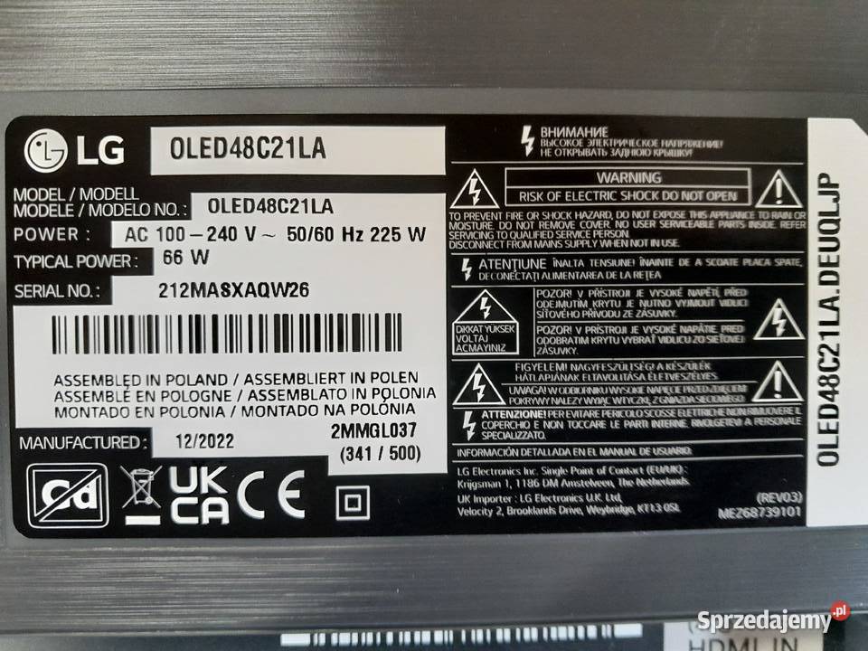 TV LG OLED 48 120Hz 4K UHD hdr Smart WIFI DVBT2 Telewizory Karczew