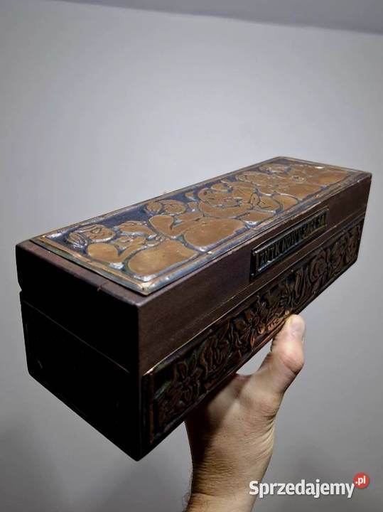 Retro pudełko skrzynka pamiątka kolejowa