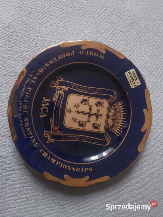 kolekcjonerski talerz 18k złoto World Legnica
