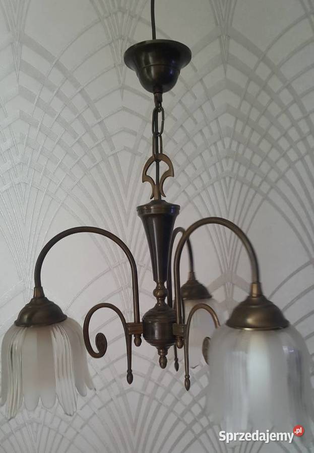 Żyrandol patynowany CAPRI klosze Ząbki