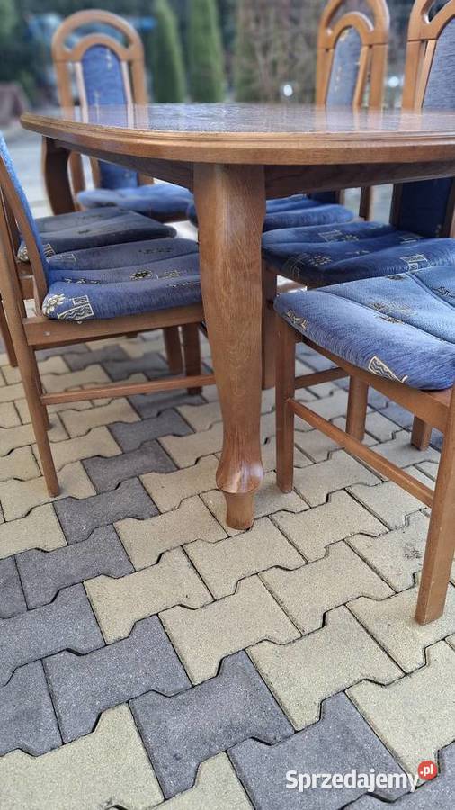 Stół drewniany rozkładany 8 krzeseł Zakopane