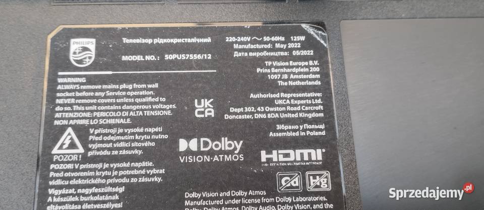 Philips 50PUS755612 Części Nakło nad Notecią