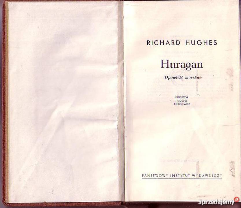 0130 HURAGAN OPOWIEŚĆ MORSKA RICHARD HUGHES Czyrna sprzedam