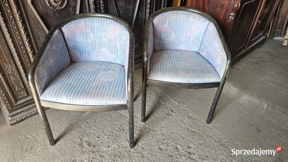 2 fotele vintage komplet drewniane retro lata